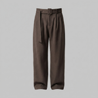 Tailored Trousers Heren Wide Leg Belted Elastische Taille