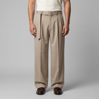 Tailored Trousers Heren Wide Leg Belted Elastische Taille