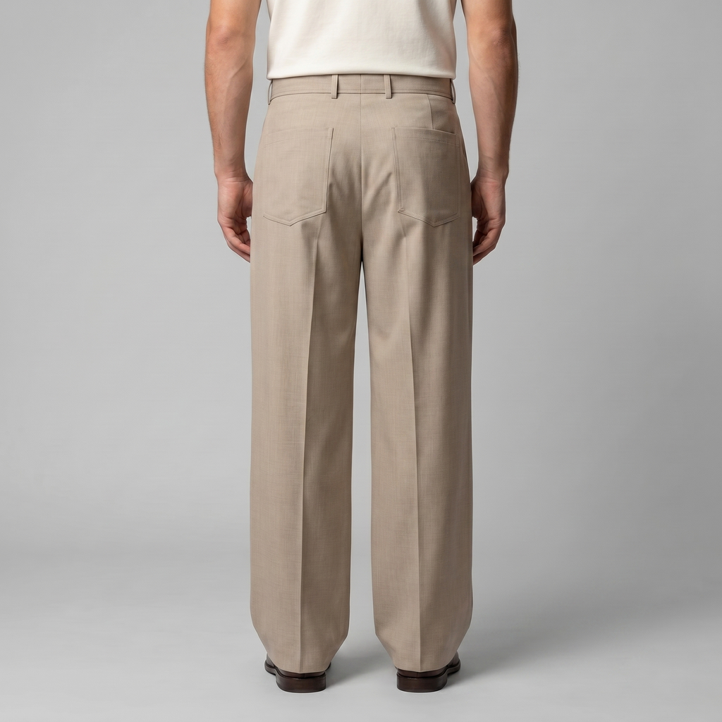 Tailored Trousers Heren Wide Leg Belted Elastische Taille