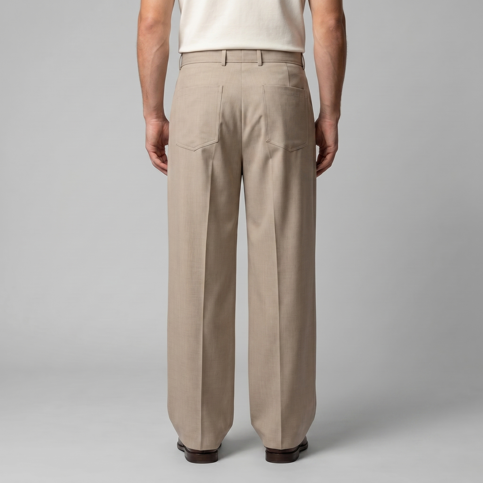 Tailored Trousers Heren Wide Leg Belted Elastische Taille