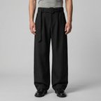 Tailored Trousers Heren Wide Leg Belted Elastische Taille