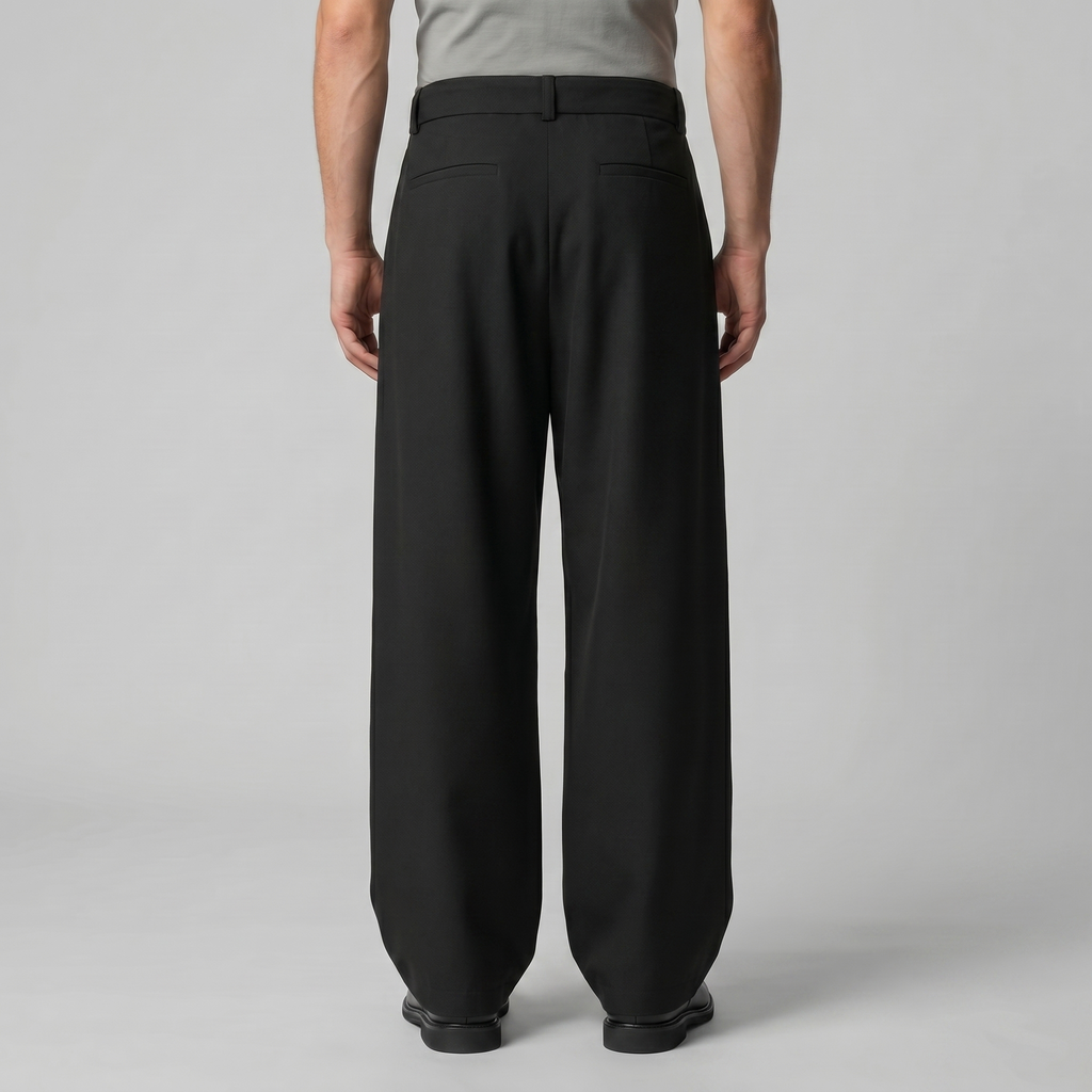 Tailored Trousers Heren Wide Leg Belted Elastische Taille