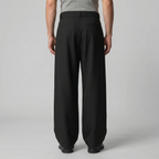 Tailored Trousers Heren Wide Leg Belted Elastische Taille