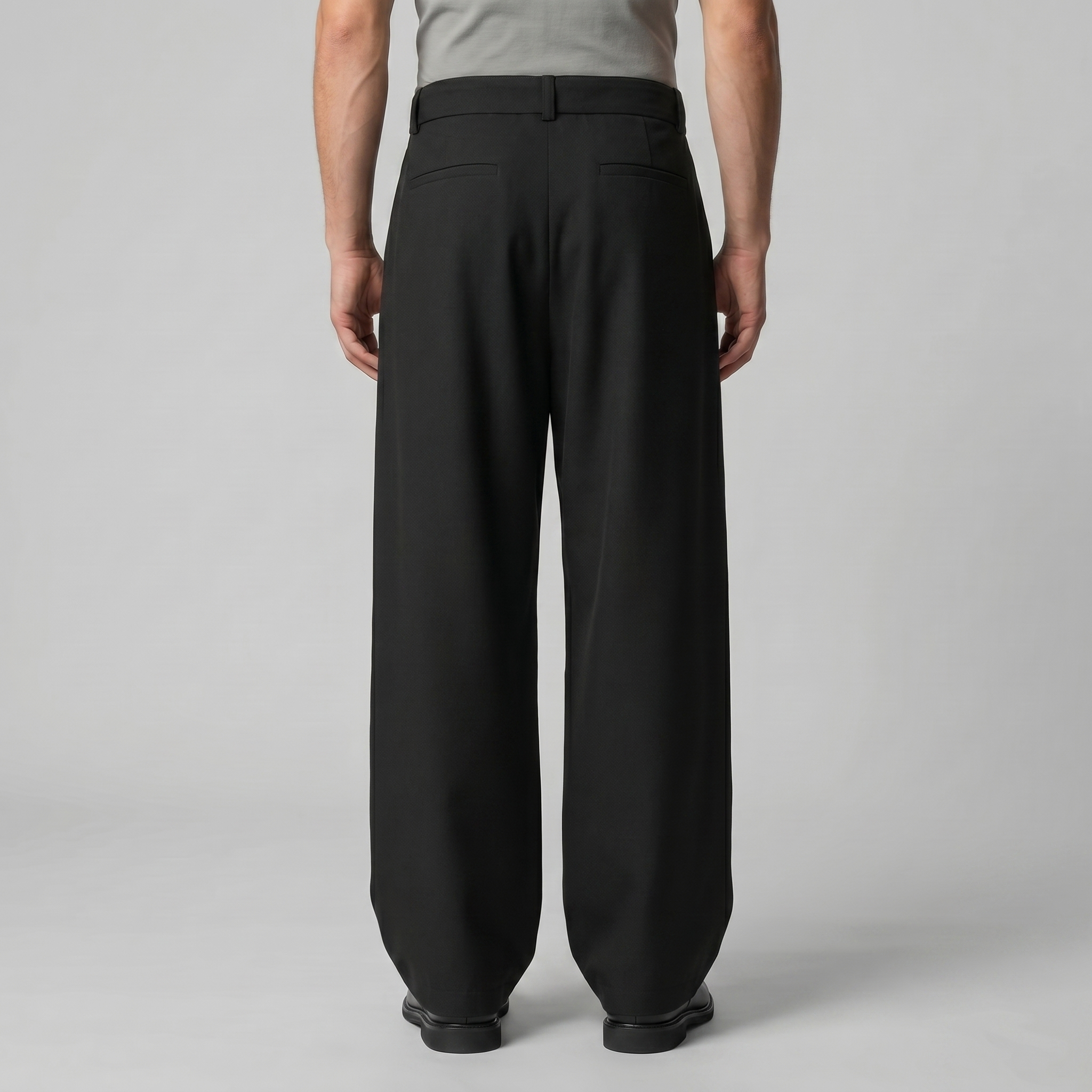 Tailored Trousers Heren Wide Leg Belted Elastische Taille