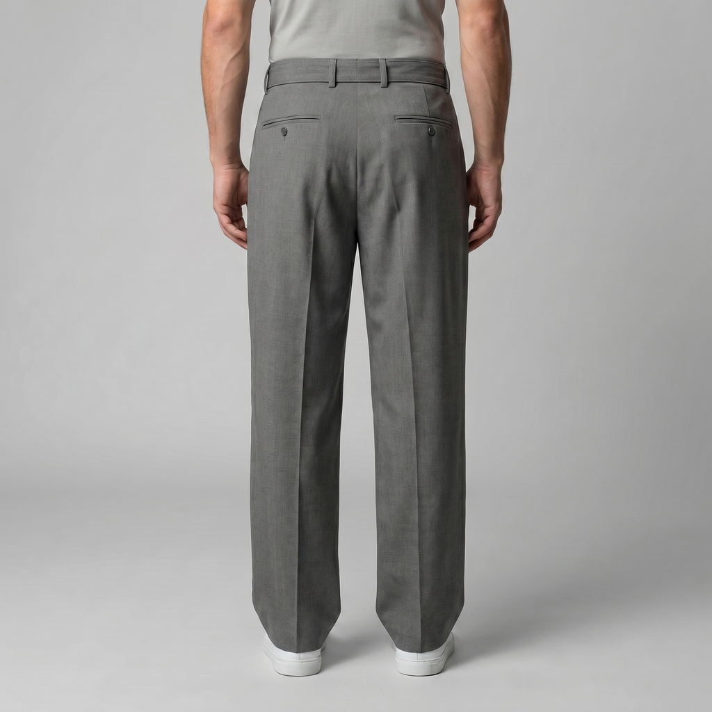 Tailored Trousers Heren Wide Leg Belted Elastische Taille