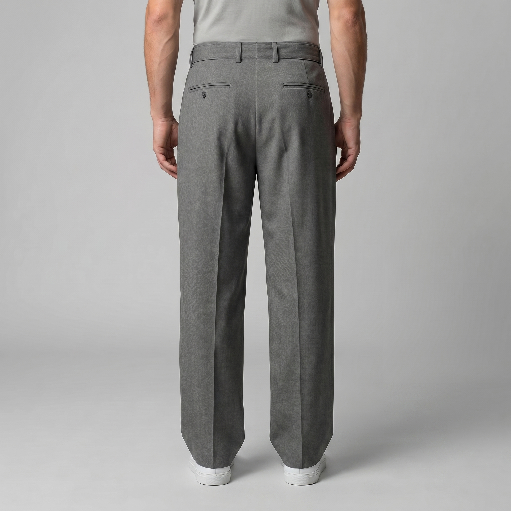 Tailored Trousers Heren Wide Leg Belted Elastische Taille