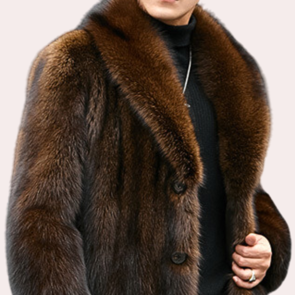 Men's Long Faux Fur Coat