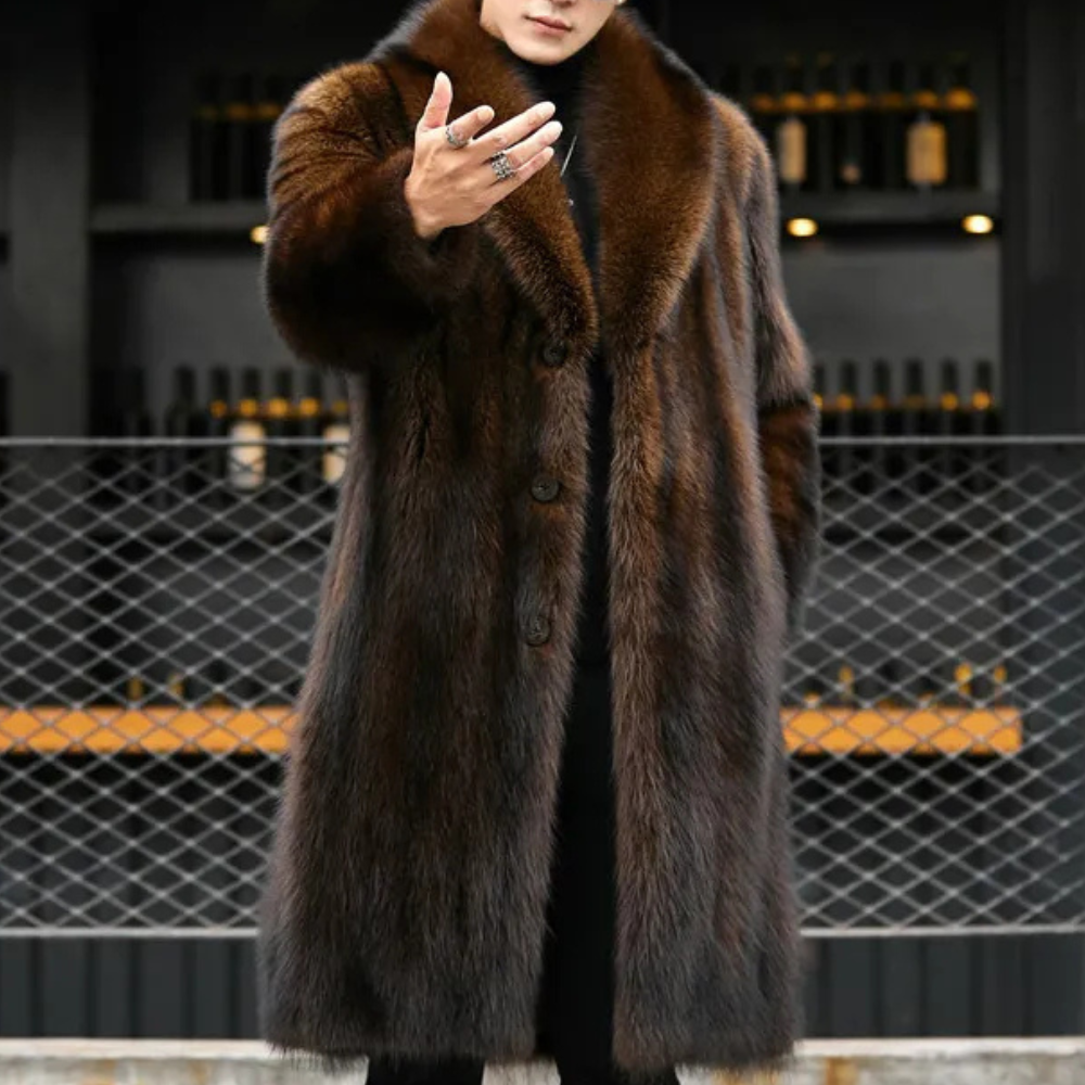 Men's Long Faux Fur Coat