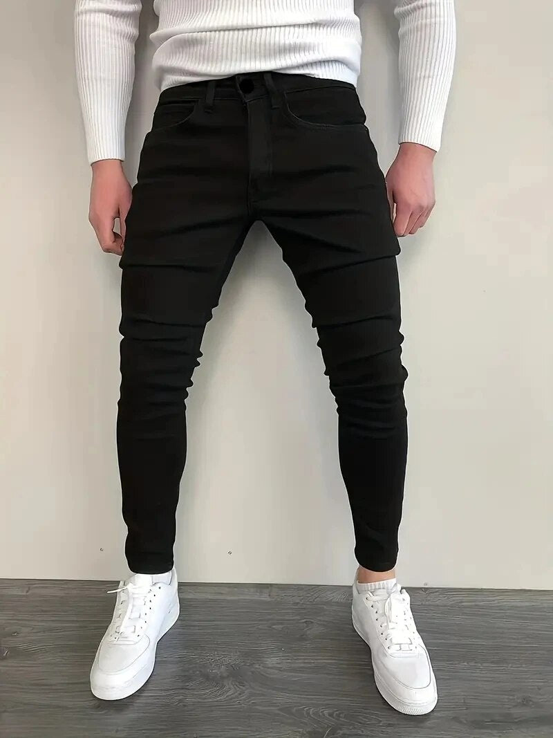 Men's Stretch Slim Fit Jeans with Flexible Denim for Everyday Wear