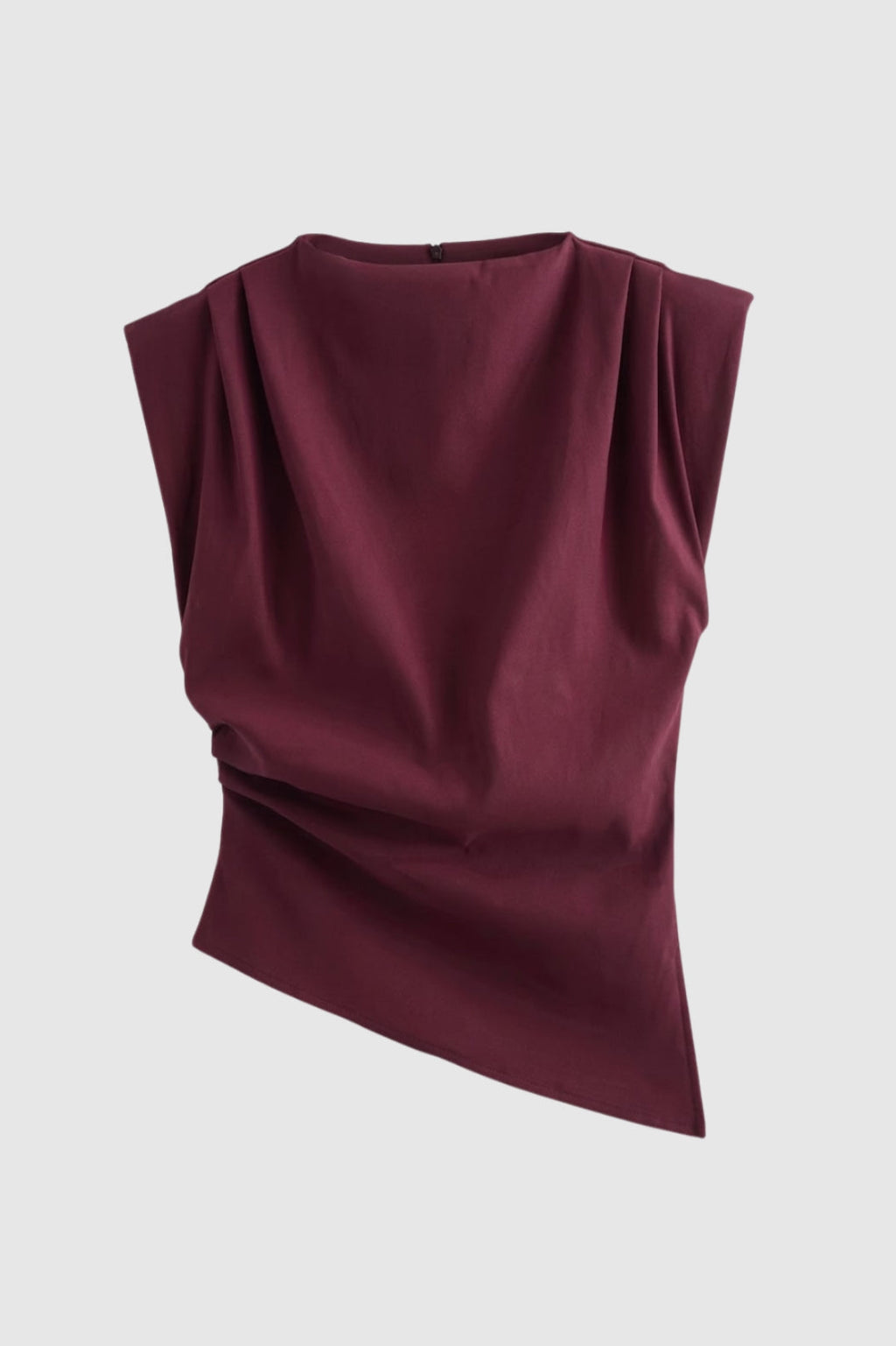 Ärmelloses Damen-Top mit Drapierung und strukturierten Schultern für eleganten Stil