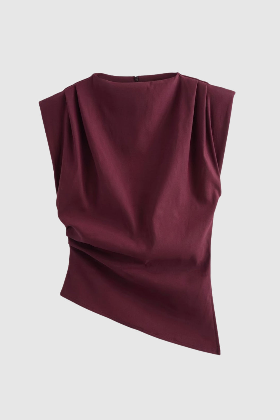 Ärmelloses Damen-Top mit Drapierung und strukturierten Schultern für eleganten Stil