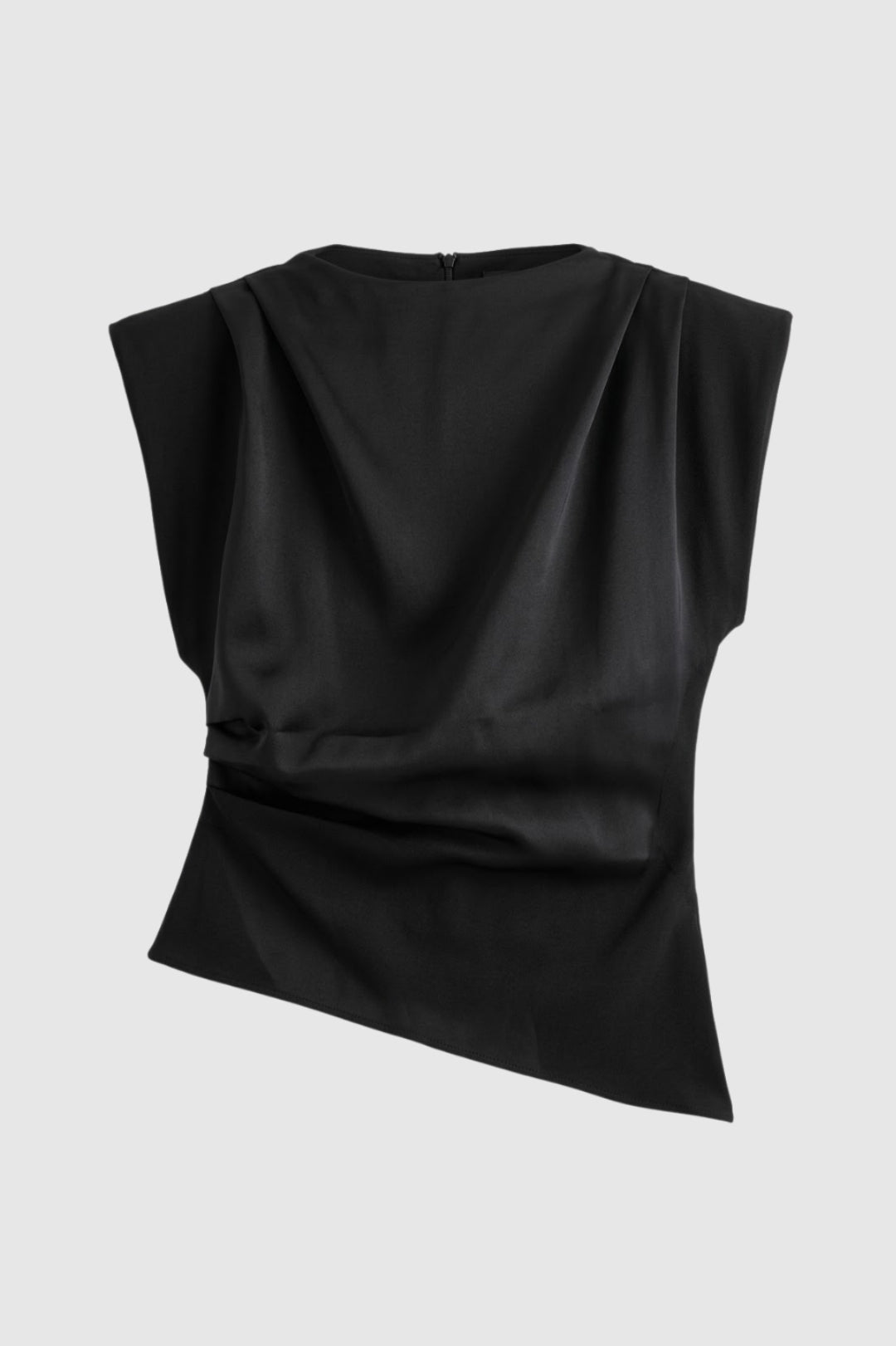 Ärmelloses Damen-Top mit Drapierung und strukturierten Schultern für eleganten Stil