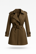 Damen-Trenchcoat mit zweireihiger Knopfleiste und Gürtel