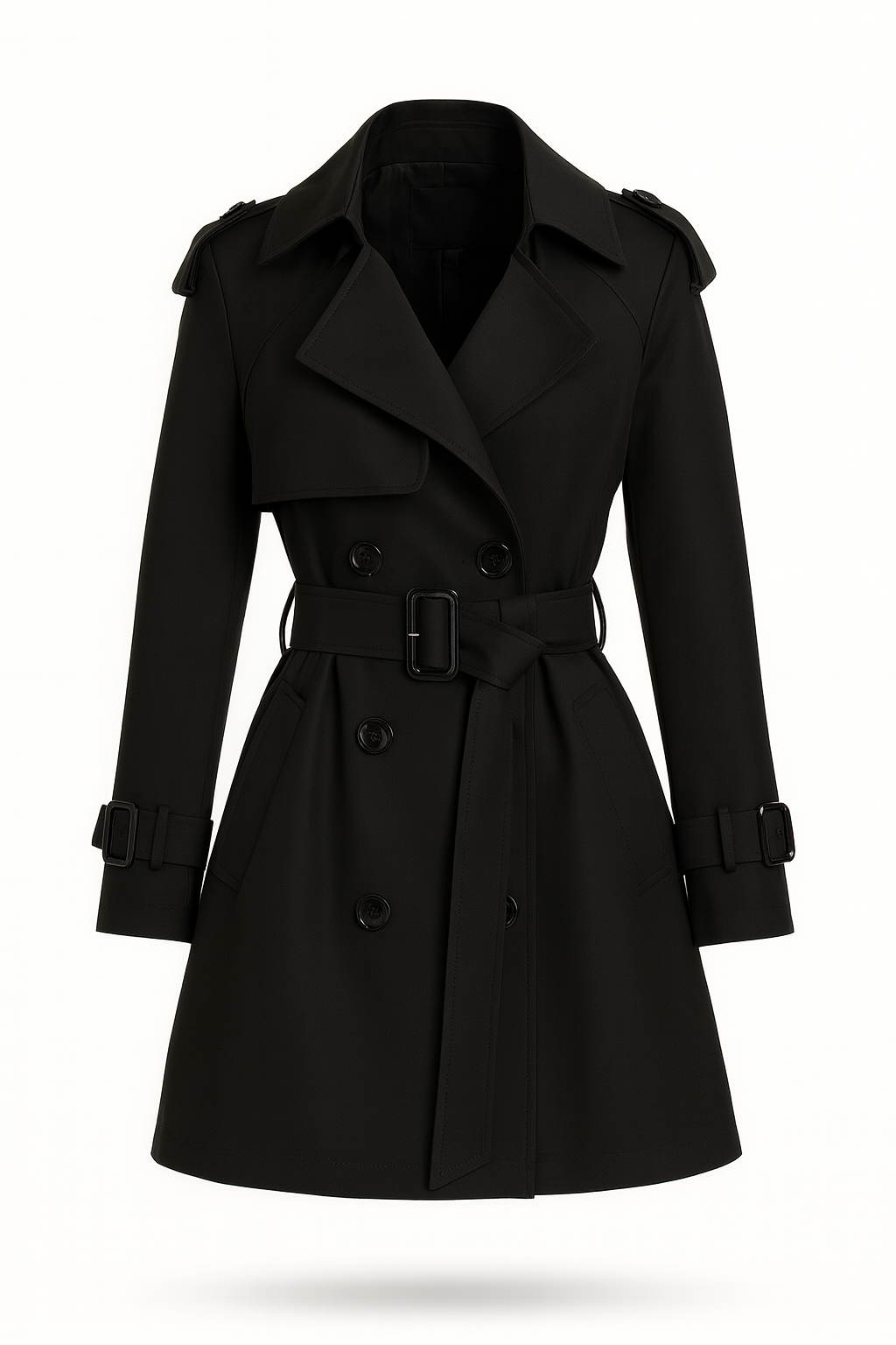 Damen-Trenchcoat mit zweireihiger Knopfleiste und Gürtel