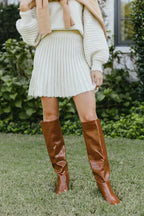 Damen-Set aus plissiertem Pullover und Rock