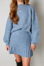 Damen-Set aus plissiertem Pullover und Rock