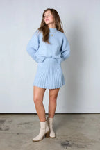 Damen-Set aus plissiertem Pullover und Rock