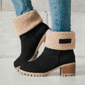 Botines de mujer con puño de sherpa y hasta el tobillo