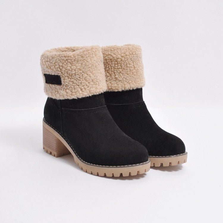 Botines de mujer con puño de sherpa y hasta el tobillo