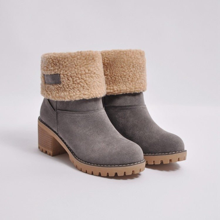 Botines de mujer con puño de sherpa y hasta el tobillo