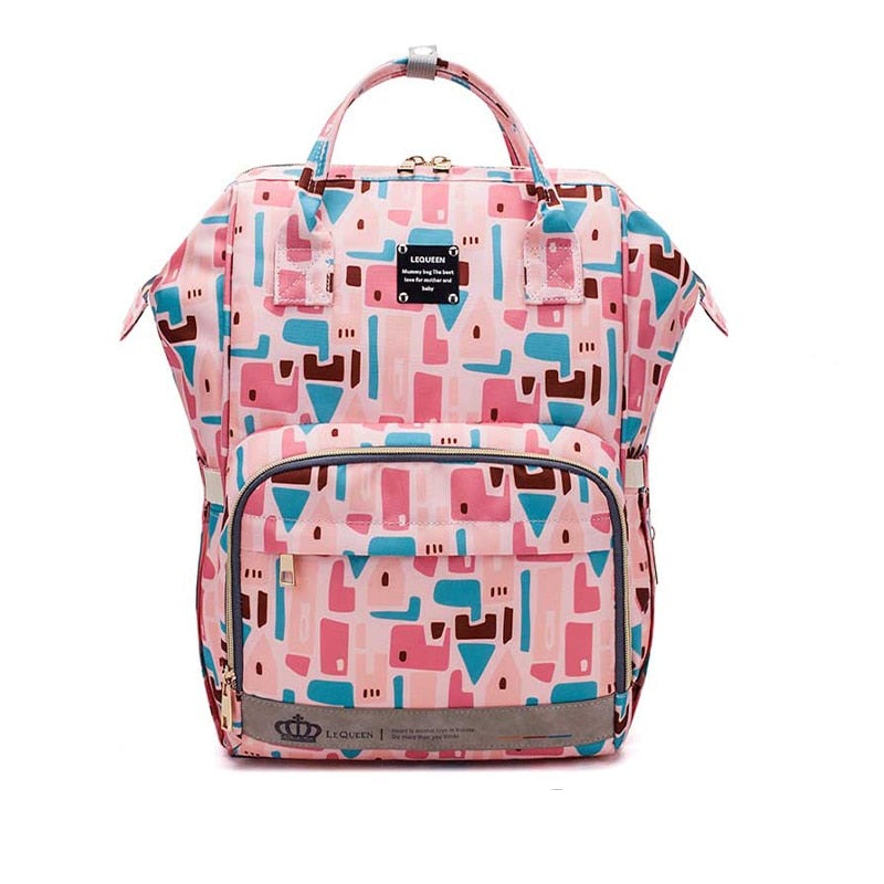 Bedruckter Rucksack für Damen mit mehreren Taschen