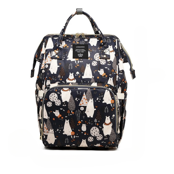 Sac à dos imprimé pour femme avec plusieurs poches
