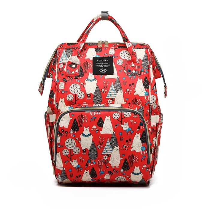 Sac à dos imprimé pour femme avec plusieurs poches