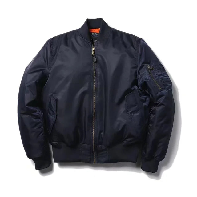 Blouson aviateur classique pour homme à fermeture éclair