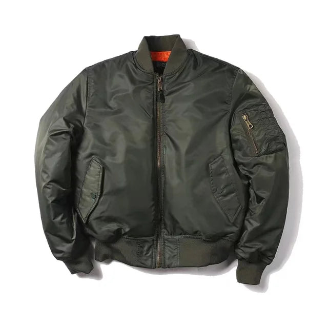 Blouson aviateur classique pour homme à fermeture éclair