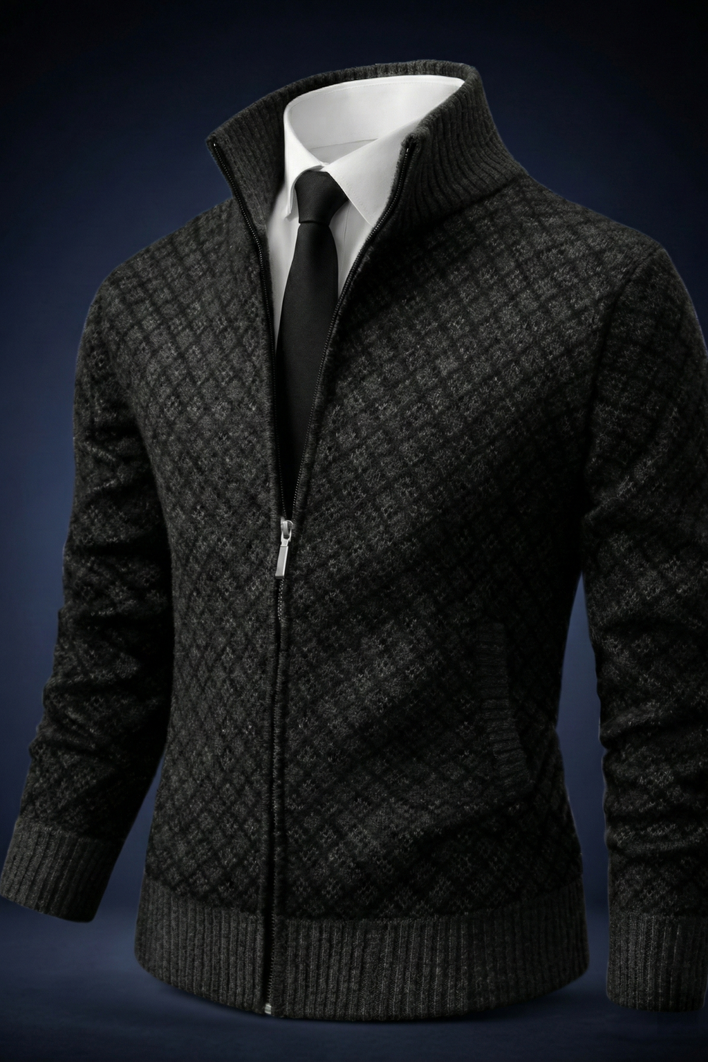 Cardigan testurizzato da uomo con zip