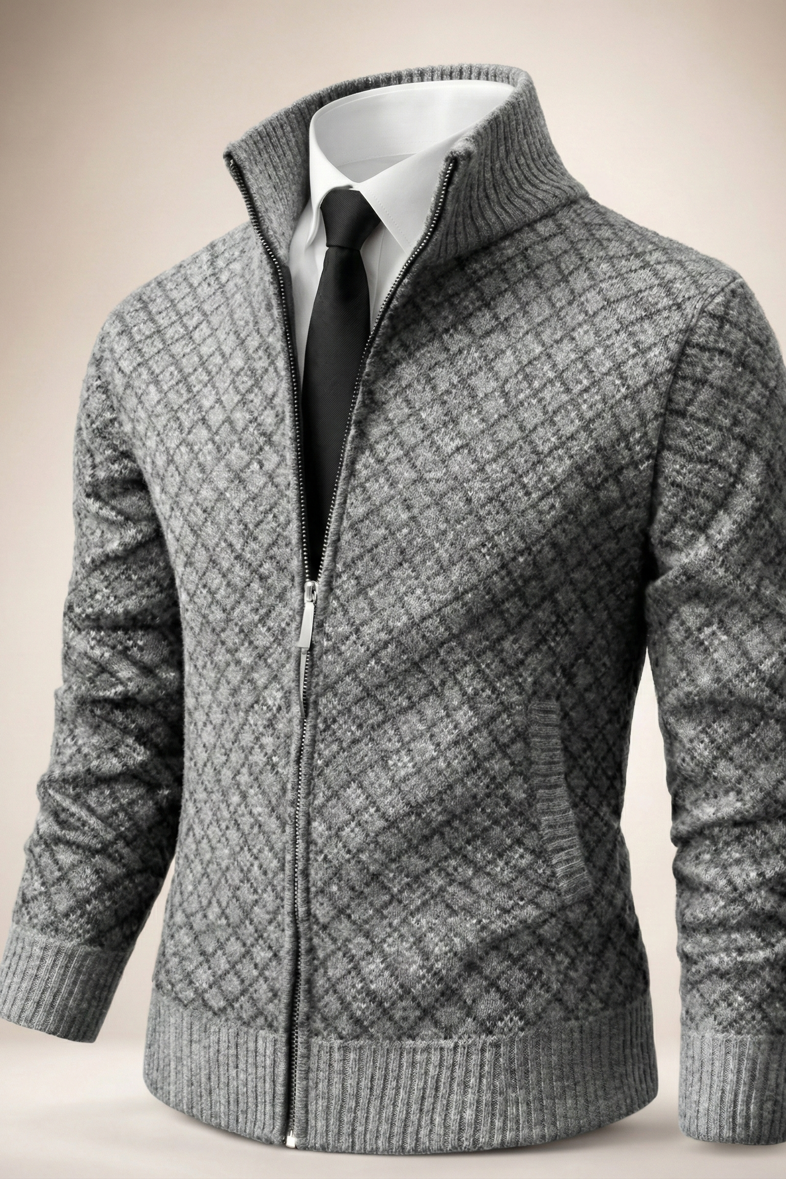 Cardigan testurizzato da uomo con zip