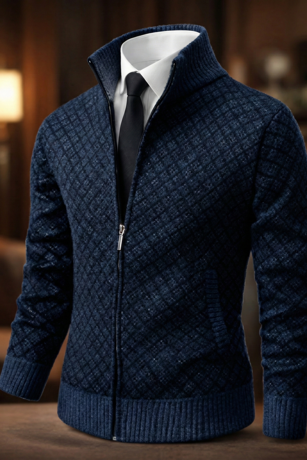 Cardigan testurizzato da uomo con zip