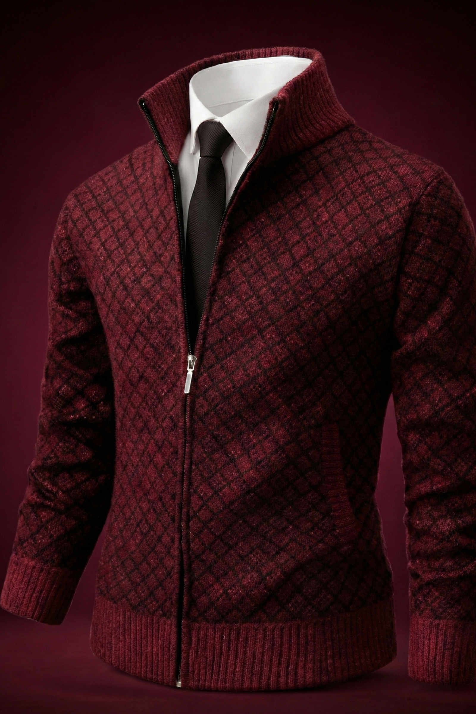 Cardigan testurizzato da uomo con zip