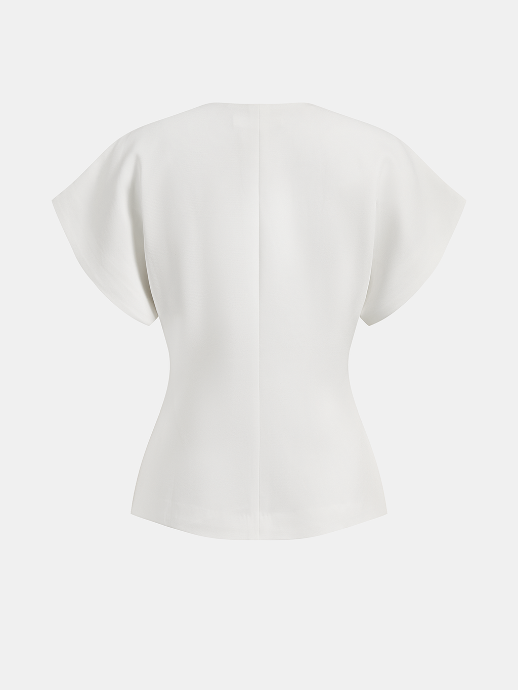 Women's Elegant V-Neck Top with Structured Sleeves for Smart Styling
