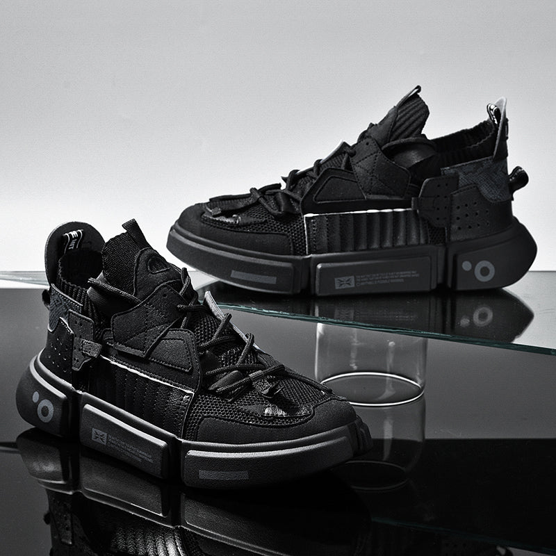 Men Urban Sneakers with Bold Patchwork Design and Cushioned Sole