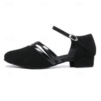 Women's Cross-Strap Ballet Shoes with Low Heel for Elegant Everyday Wear
