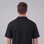 Men's Textured Two-Piece Set with Half-Zip Polo and Shorts