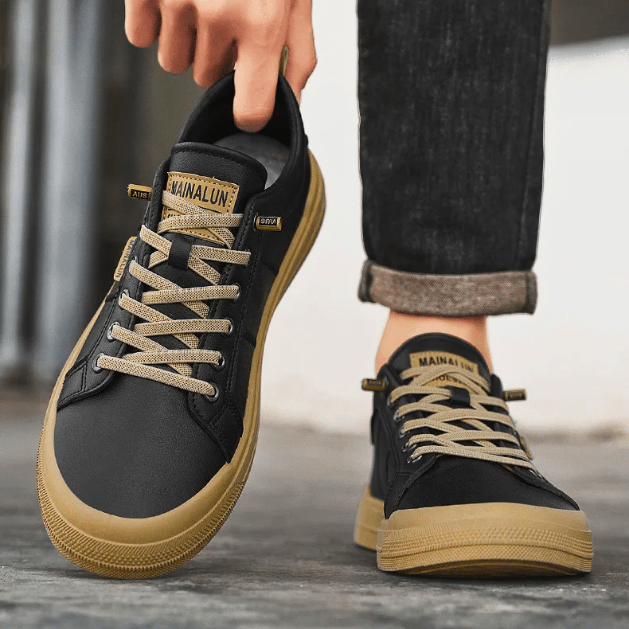 Minimalistische Freizeit-Schnürsneaker für Herren