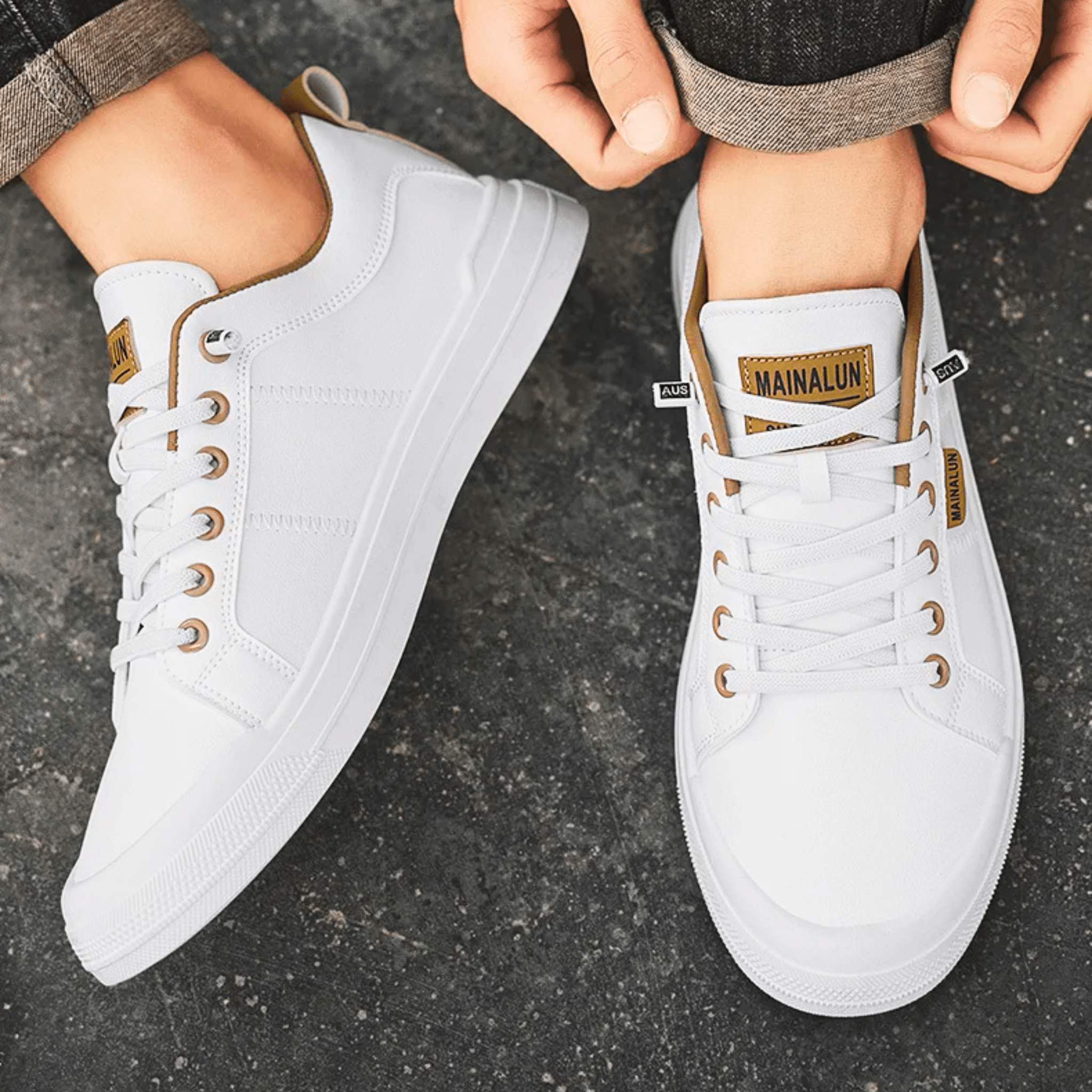 Minimalistische Freizeit-Schnürsneaker für Herren