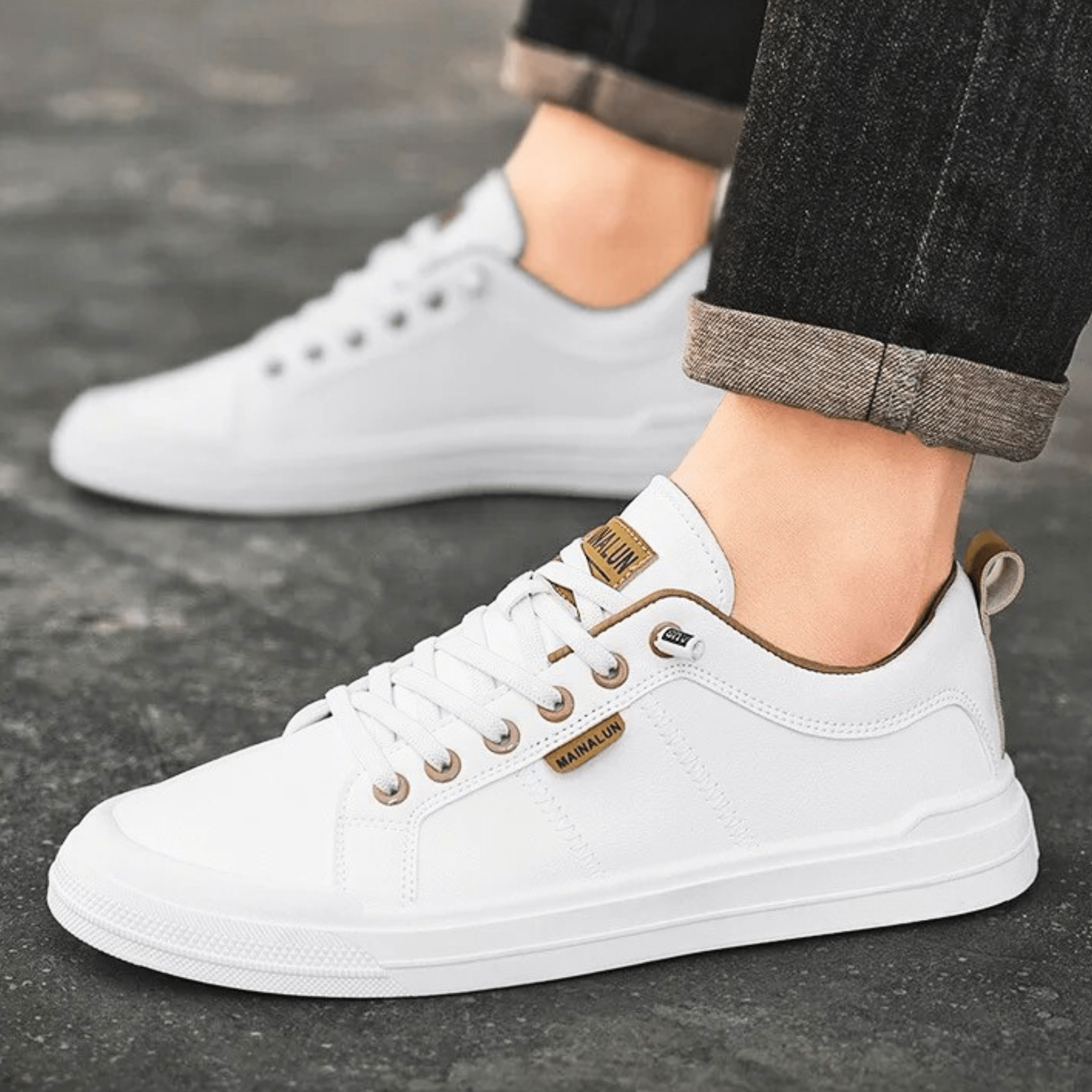 Minimalistische Freizeit-Schnürsneaker für Herren