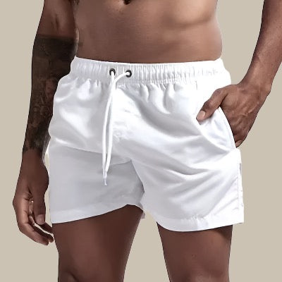 Men's Quick-Dry Swim Shorts with Drawstring Waist and Relaxed Fit