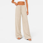 Wijde Broek Dames Elastische Taille Comfort Fit Casual
