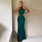 Damen Maxikleid mit Neckholder, figurbetonter Silhouette und elegantem Design