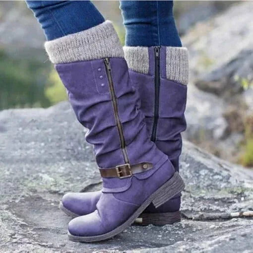Bottes pour femmes à boucle, mi-mollet