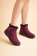 Damen-Schneestiefel mit Pelzfutter bis zum Knöchel