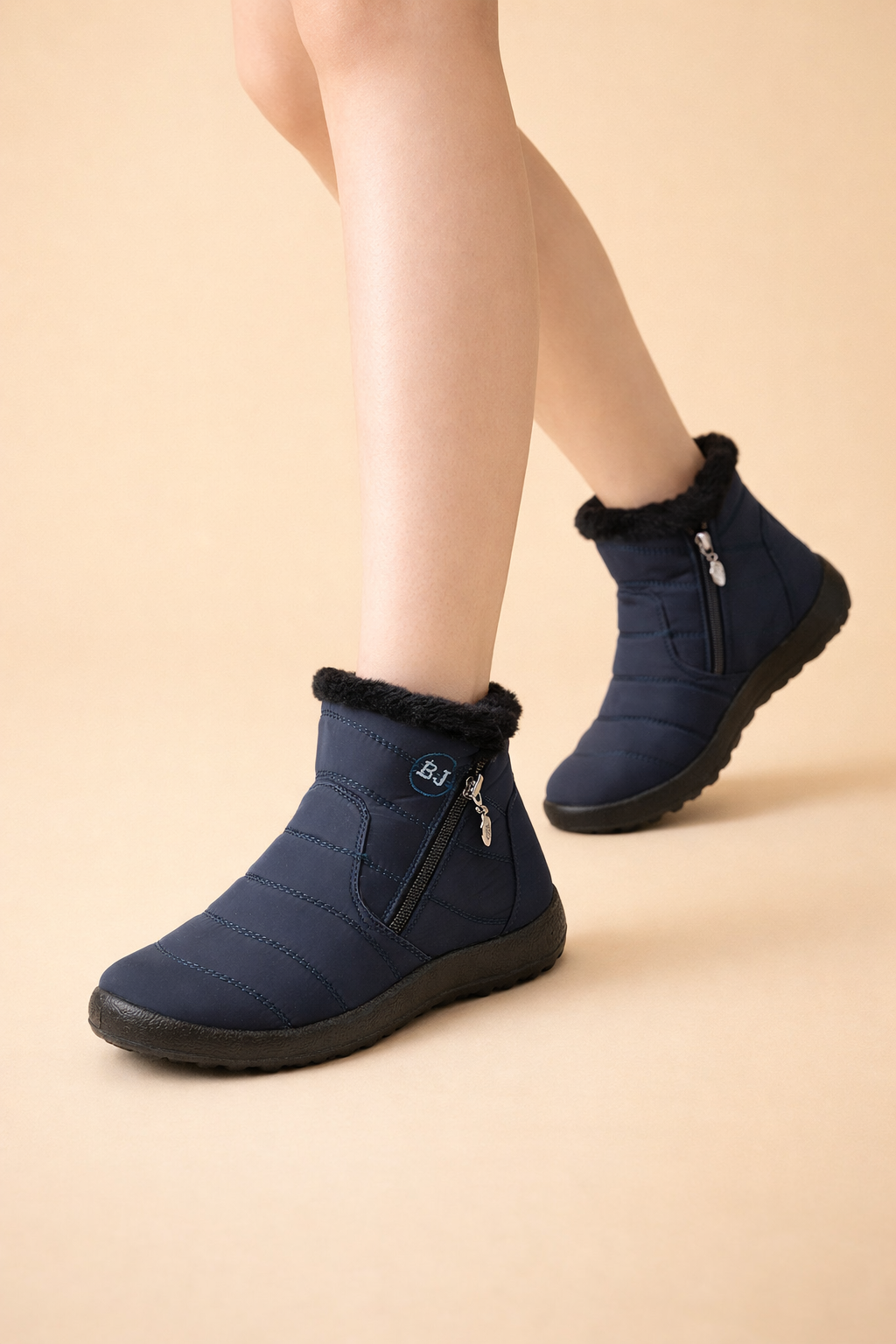 Damen-Schneestiefel mit Pelzfutter bis zum Knöchel