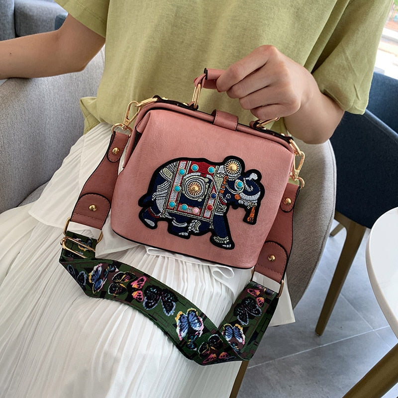 Sac à bandoulière pour femmes avec motif éléphant