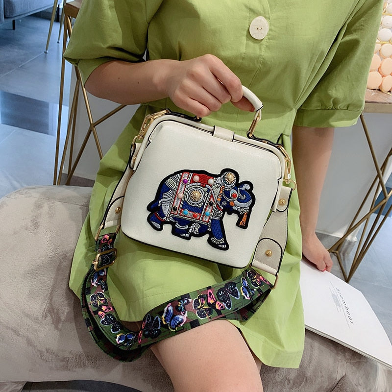 Sac à bandoulière pour femmes avec motif éléphant
