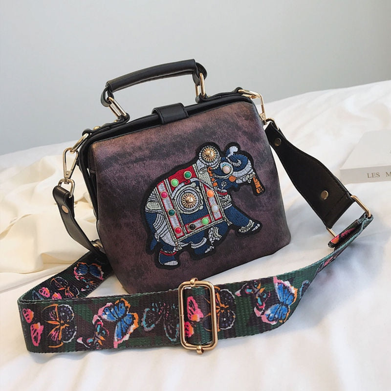 Sac à bandoulière pour femmes avec motif éléphant