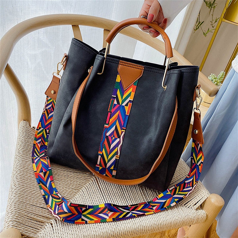 Sac fourre-tout géométrique à bandoulière pour femme